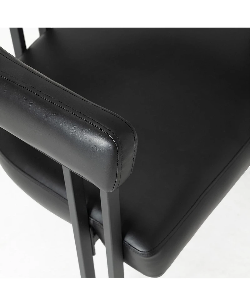 Maison Boucle Modern Counter-Height Bar Stools Set of 4, Low-Profile Back, Metal Frame Seating, 25" Seat Height