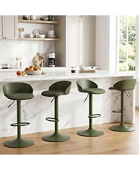 Gymax Set of 4 Adjustable Swivel Bar Stools Back and Footrest Loads 330 Lbs Each