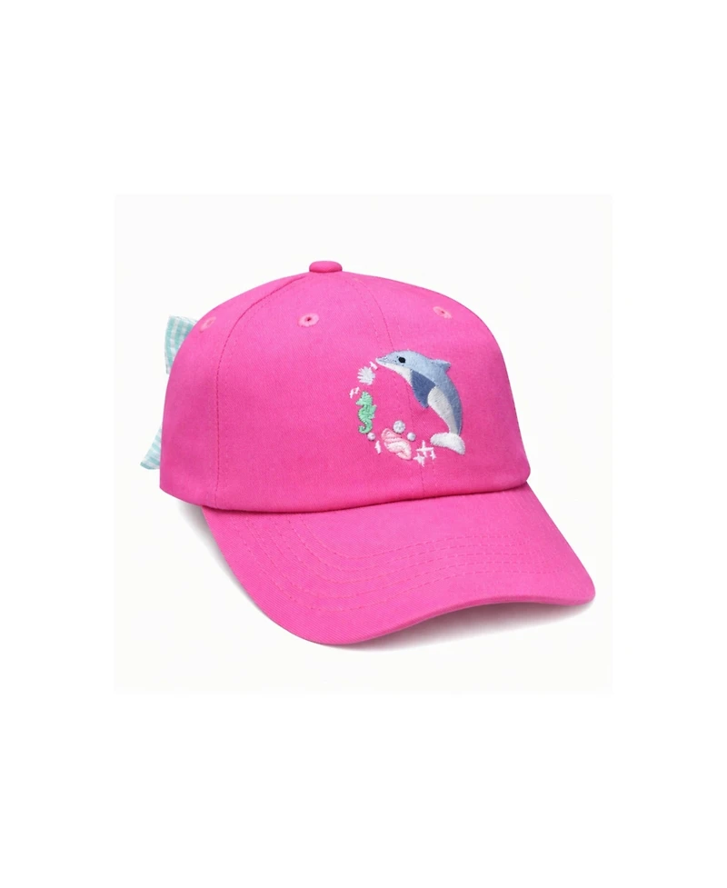 Bits & Bows Girls Dolphin Daydream Bow Baseball Hat