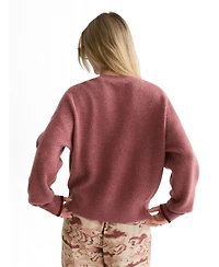 Scotch & Soda Women's Fuzzy Wool-Blend Relaxed-Fit Crewneck Pullover