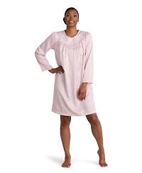 Miss Elaine Women's Long-Sleeve Satin Short Gown