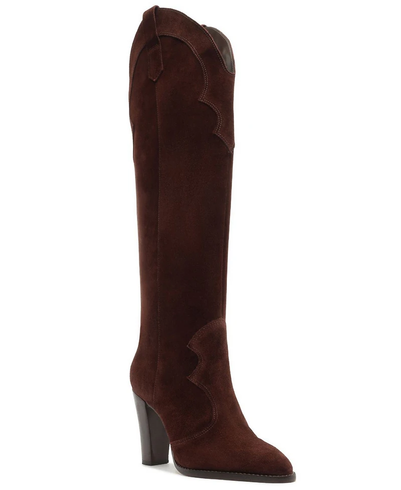 Schutz Women's Miller Up Block Heel Tall Dress Boots