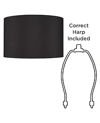 Springcrest Set of 2 Hardback Drum Lamp Shades Large 19" Top x 19" Bottom x 12" High Spider Replacement Harp Finial Fitting