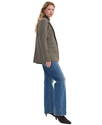 Liverpool Los Angeles Women's Herringbone Notch Collar Blazer
