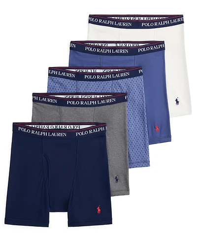 Polo Ralph Lauren Men's Classic-Fit Cotton Boxer Briefs, 5-Pack, Created for Macy's
