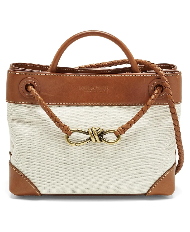 Pre-Owned Bottega Veneta Andiamo Canvas and Leather Tote Bag