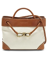 Pre-Owned Bottega Veneta Andiamo Canvas and Leather Tote Bag