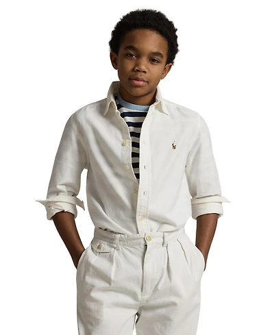 Polo Ralph Lauren Big Boys Embroidered Pony Logo Cotton Oxford Shirt