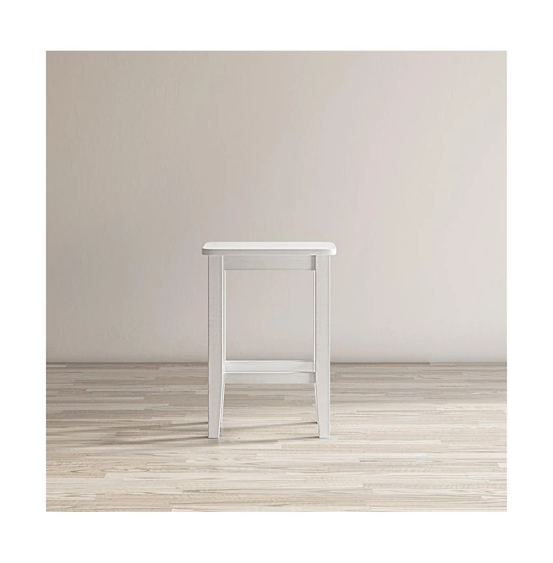 Jofran Eastern Tides Coastal Wire-Brushed Acacia Backless Counter Barstool (Set of 2)