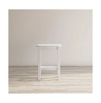 Jofran Eastern Tides Coastal Wire-Brushed Acacia Backless Counter Barstool (Set of 2)