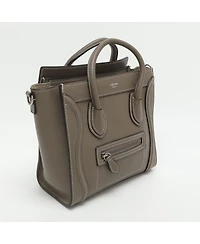 Pre-Owned Celine Women's Nano Luggage Tote in Taupe Grained Leather