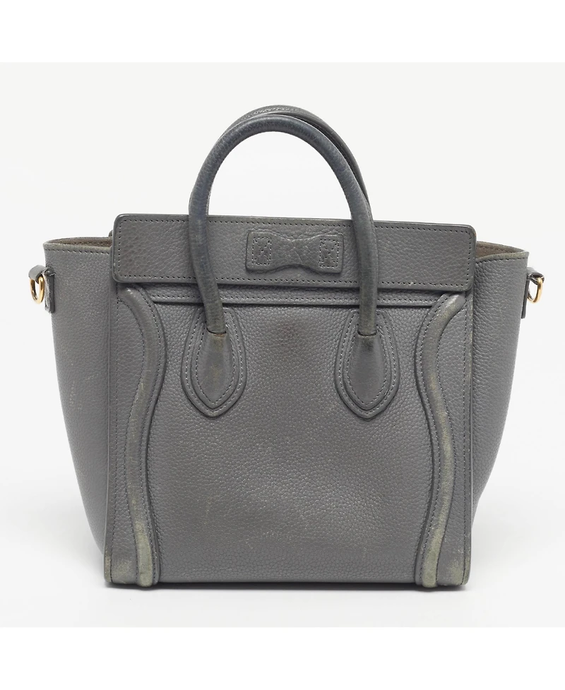 Pre-Owned Celine Women's Nano Luggage Grained Leather Tote