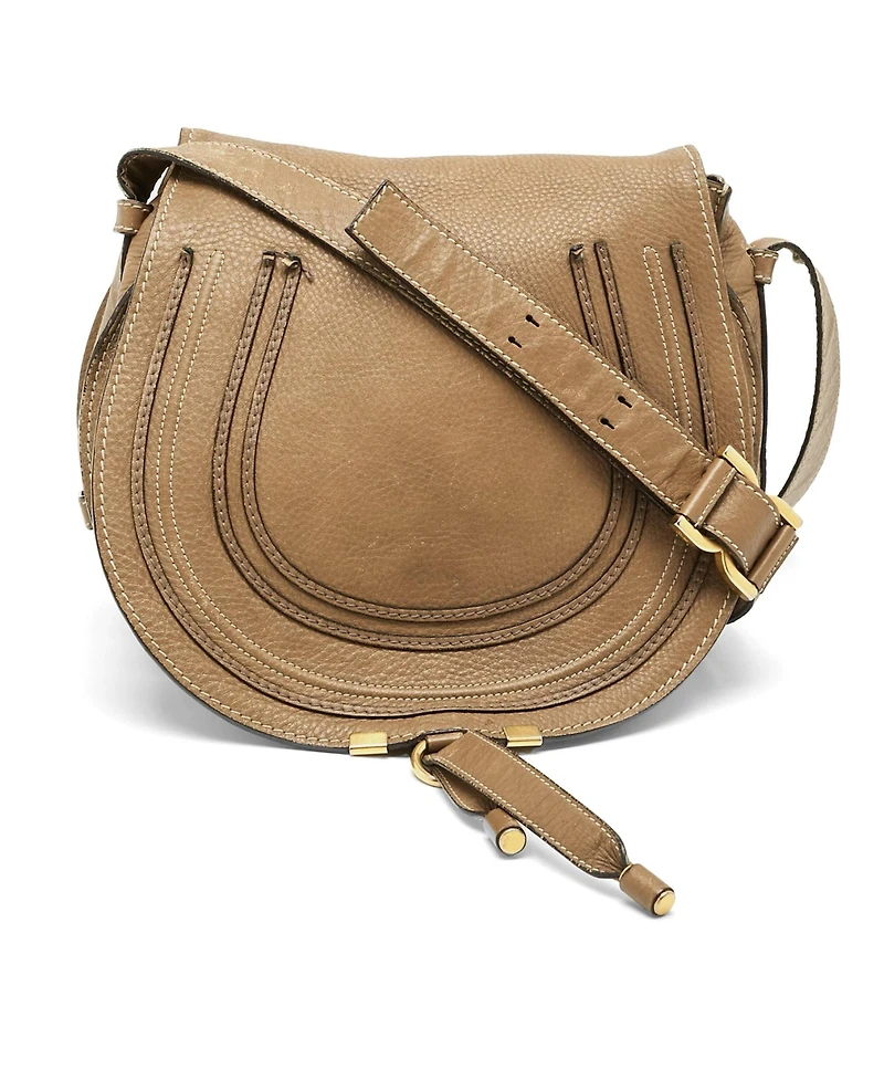 Pre-Owned Chloe Women's Marcie Grained Leather Saddle Crossbody Bag