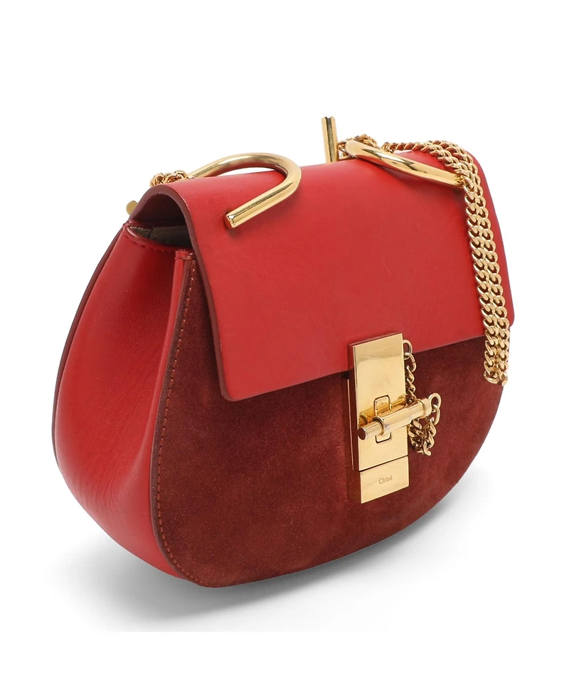 Pre-Owned Chloe Women's Drew Small Suede and Leather Shoulder Bag