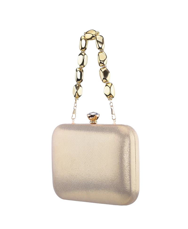 Nina Kaela Metallic Beaded Mini Handle Clutch Handbag