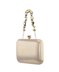 Nina Kaela Metallic Beaded Mini Handle Clutch Handbag