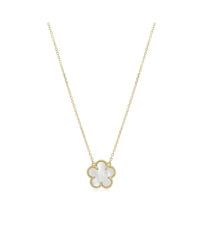 The Lovery Mother of Pearl Single Spring Flower Necklace 14K Gold-Plated Sterling Silver