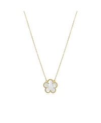 The Lovery Mother of Pearl Single Spring Flower Necklace 14K Gold-Plated Sterling Silver