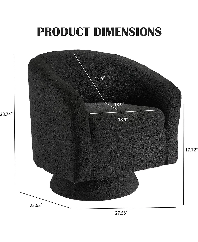 gaomon Boucle Upholstered Swivel Accent Chair, Sofa Armchair with 360 Degree for Living Room Bedroom Reading