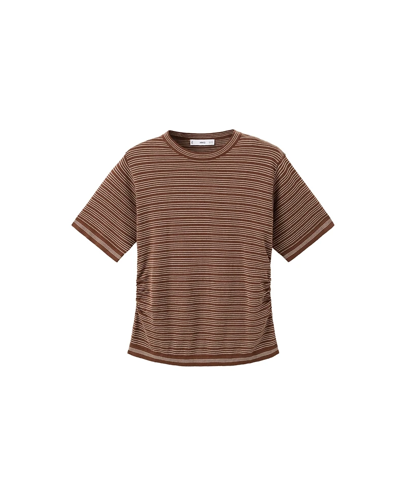 Mango Women's Crewneck Striped Short-Sleeve Sweater