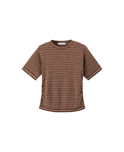 Mango Women's Crewneck Striped Short-Sleeve Sweater