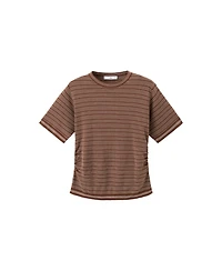 Mango Women's Crewneck Striped Short-Sleeve Sweater
