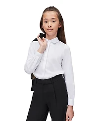 Calvin Klein Girls' 7-16 Long-Sleeve Refined Tailored Dress Shirt
