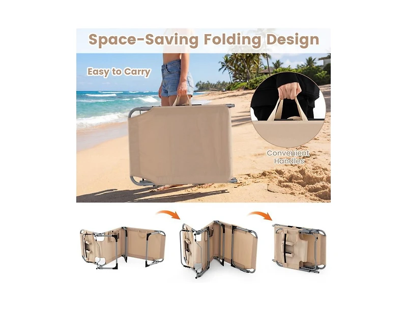 Boyel Living Tanning Chair with Face Arm Holes Folding Chair
