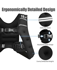 Glintex Weighted Vest, 16 lbs Neoprene with Reflective Strips