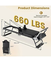 Glintex Pilates Reformer, Foldable 84 in Frame, Holds 660 lbs