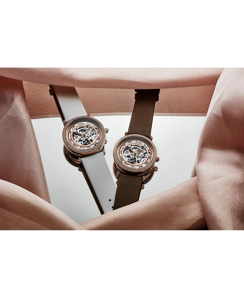 Stuhrling Women's Legacy Leather , Two-Tone Rose-Gold Dial