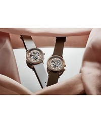 Stuhrling Women's Legacy Leather , Two-Tone Rose-Gold Dial