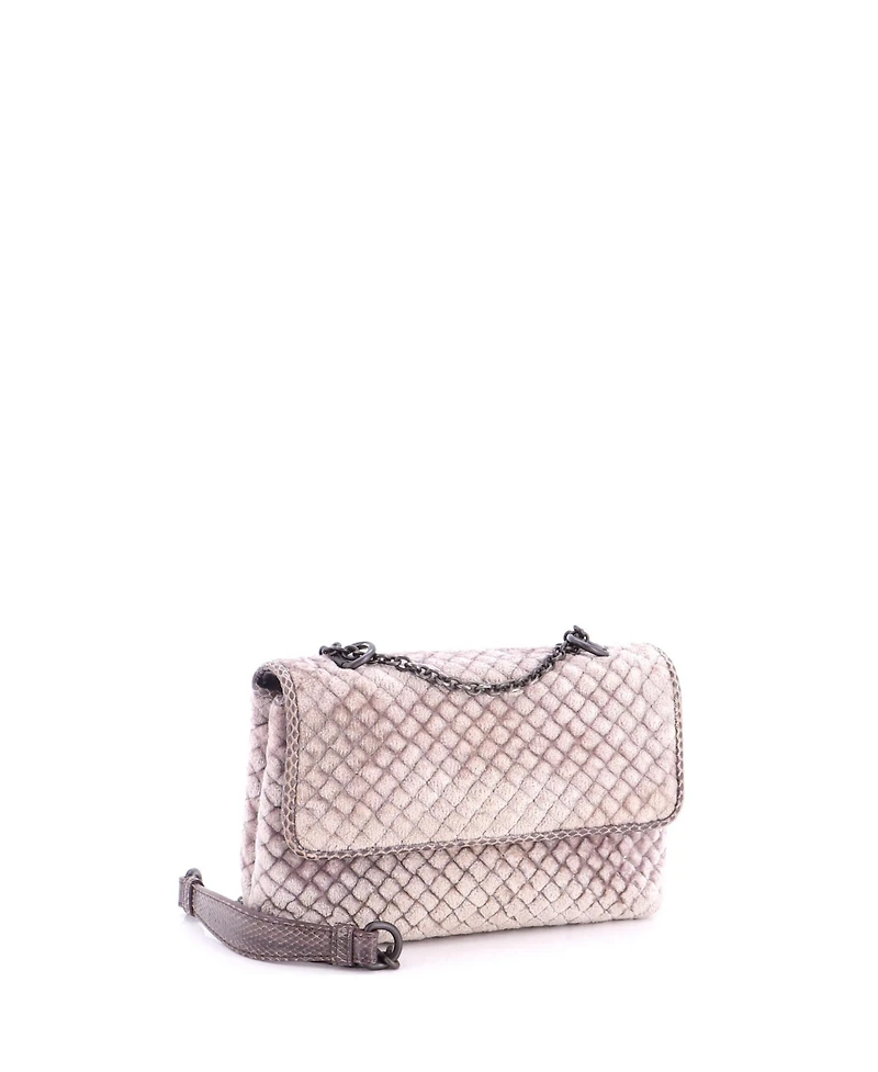 Pre-Owned Bottega Veneta Baby Olimpia Crossbody Bag Intrecciato Velvet