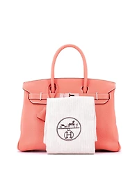 Pre-Owned Hermes Birkin 30 Handbag Pink Clemence with Palladium Hardware