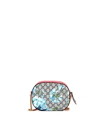 Pre-Owned Gucci Mini Chain Crossbody Bag Blooms Print Gg Coated Canvas