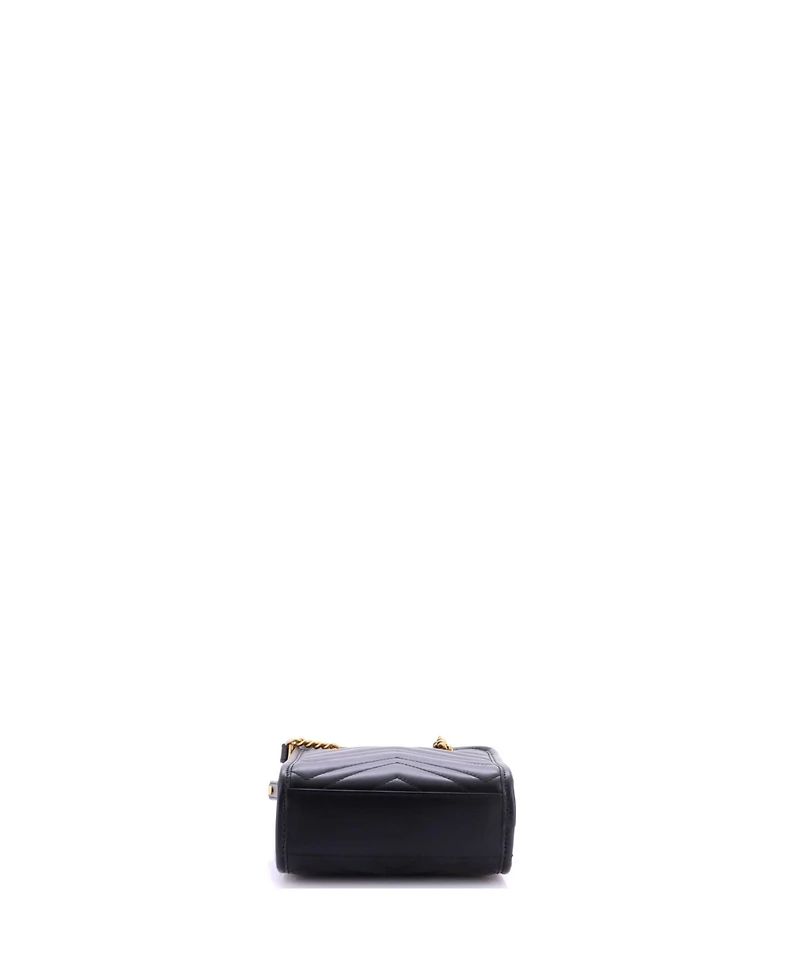 Pre-Owned Gucci Mini Gg Marmont Handle Crossbody Bag Matelasse Leather