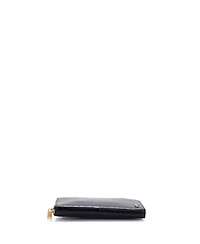 Pre-Owned Saint Laurent Long Tiny Classic Monogram Zip Around Wallet Embossed Leather