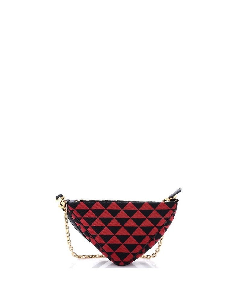 Pre-Owned Prada Mini Symbole Triangle Bag Leather and Jacquard