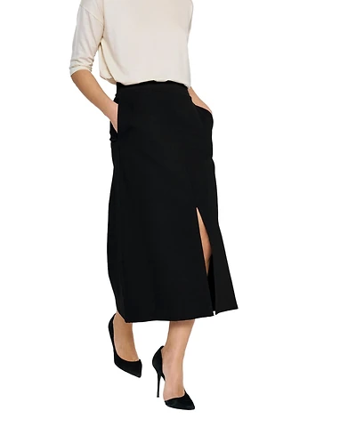 Residus Women's Amine High-Waisted A-Line Midi Skirt
