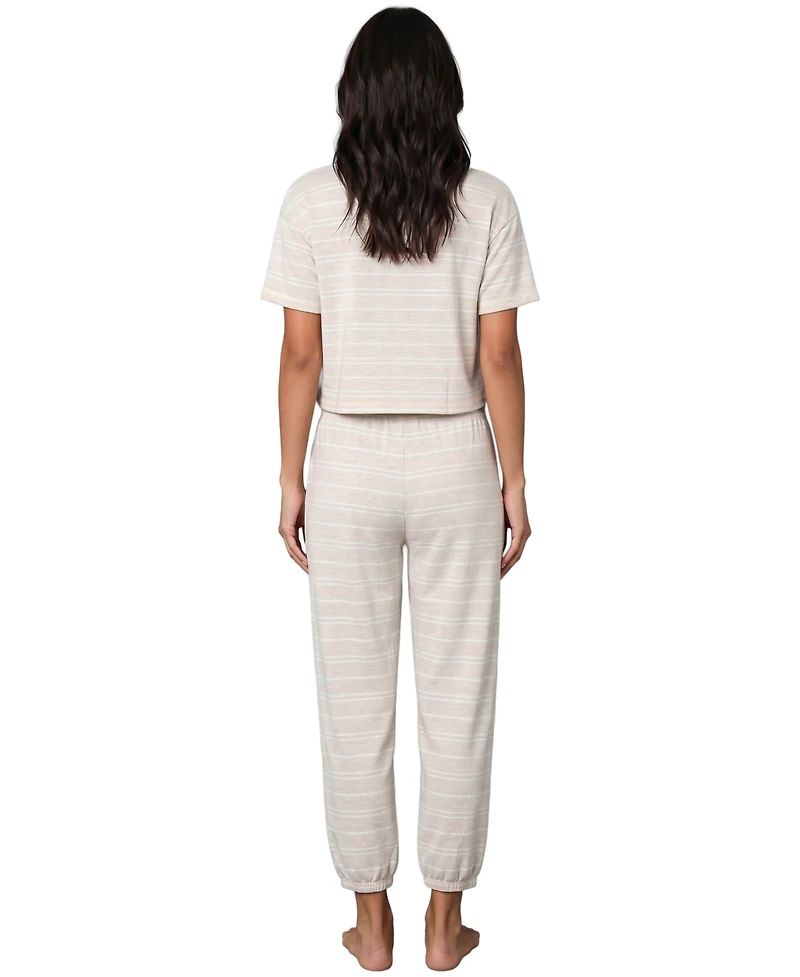 Roudelain Women's Boxy Tee and Barrel Leg Pajama Set