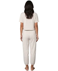 Roudelain Women's Boxy Tee and Barrel Leg Pajama Set