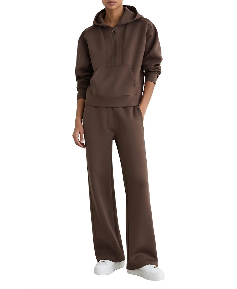 Reiss Women's Lockie Premium Interlock Half-Zip Hoodie