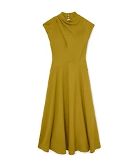 Reiss Women's Alma High-Neck Pleat-Detail Midi Dress
