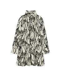 Reiss Women's Alwen Floral-Print High-Neck Swing Mini Dress