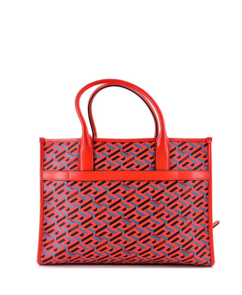 Pre-Owned Versace Medium Top Handle Tote La Greca Signature Coated Canvas