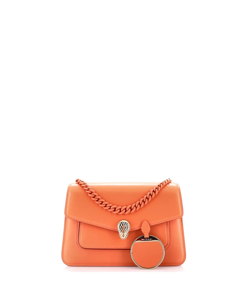 Pre-Owned Bvlgari Small Serpenti Forever Maxi Chain Crossbody Bag Leather