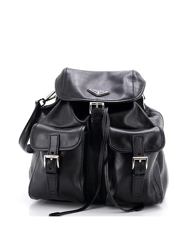 Pre-Owned Prada Small Double Pocket Shoulder Bag Soft Calf