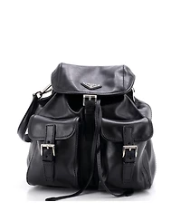 Pre-Owned Prada Small Double Pocket Shoulder Bag Soft Calf