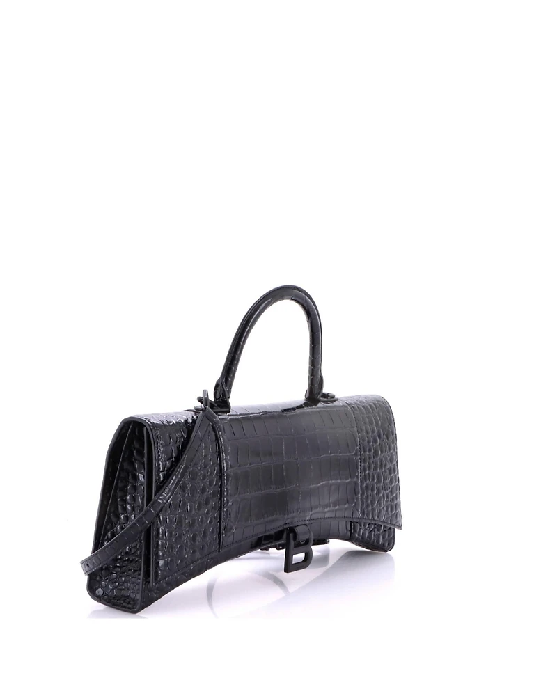 Pre-Owned Balenciaga Hourglass Stretch Top Handle Bag Embossed Leather