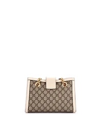 Pre-Owned Gucci Small Padlock Chain Tote Gg Coated Canvas with Leather